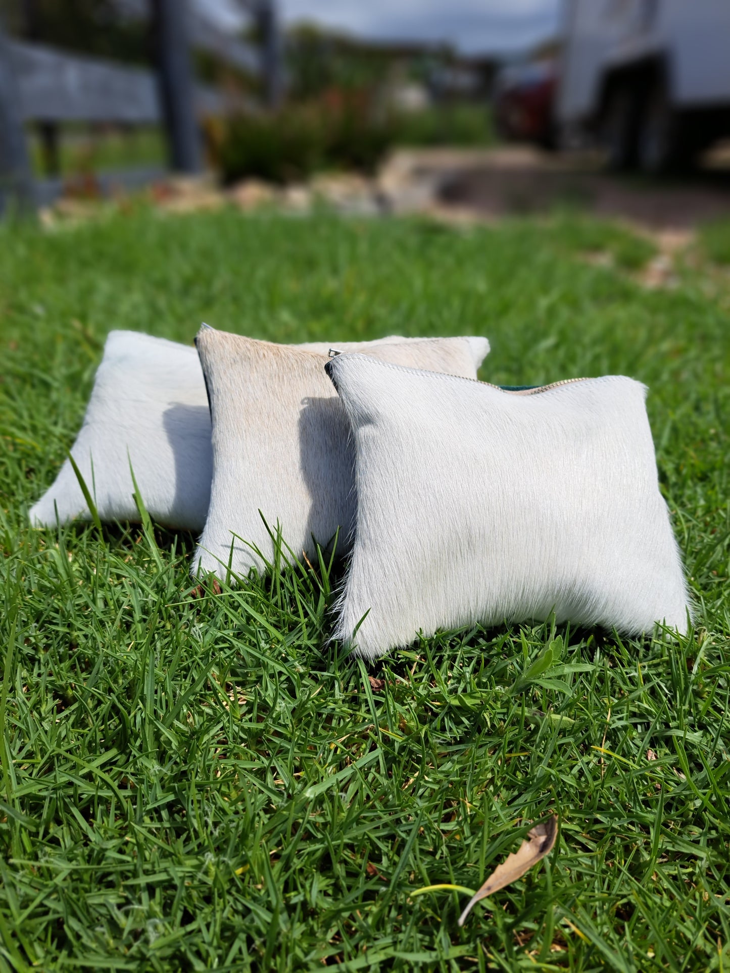 Zip Clutch - Cowhide and Leather
