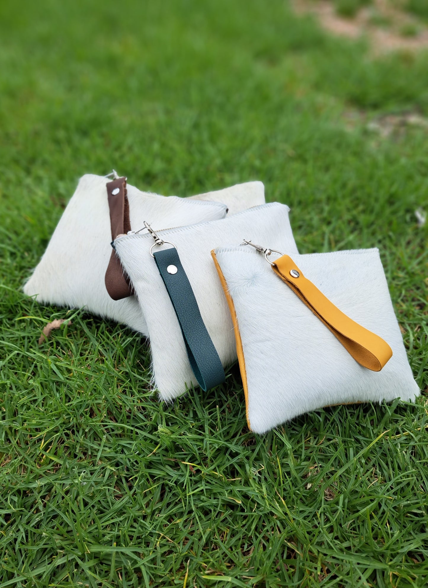 Zip Clutch - Cowhide and Leather