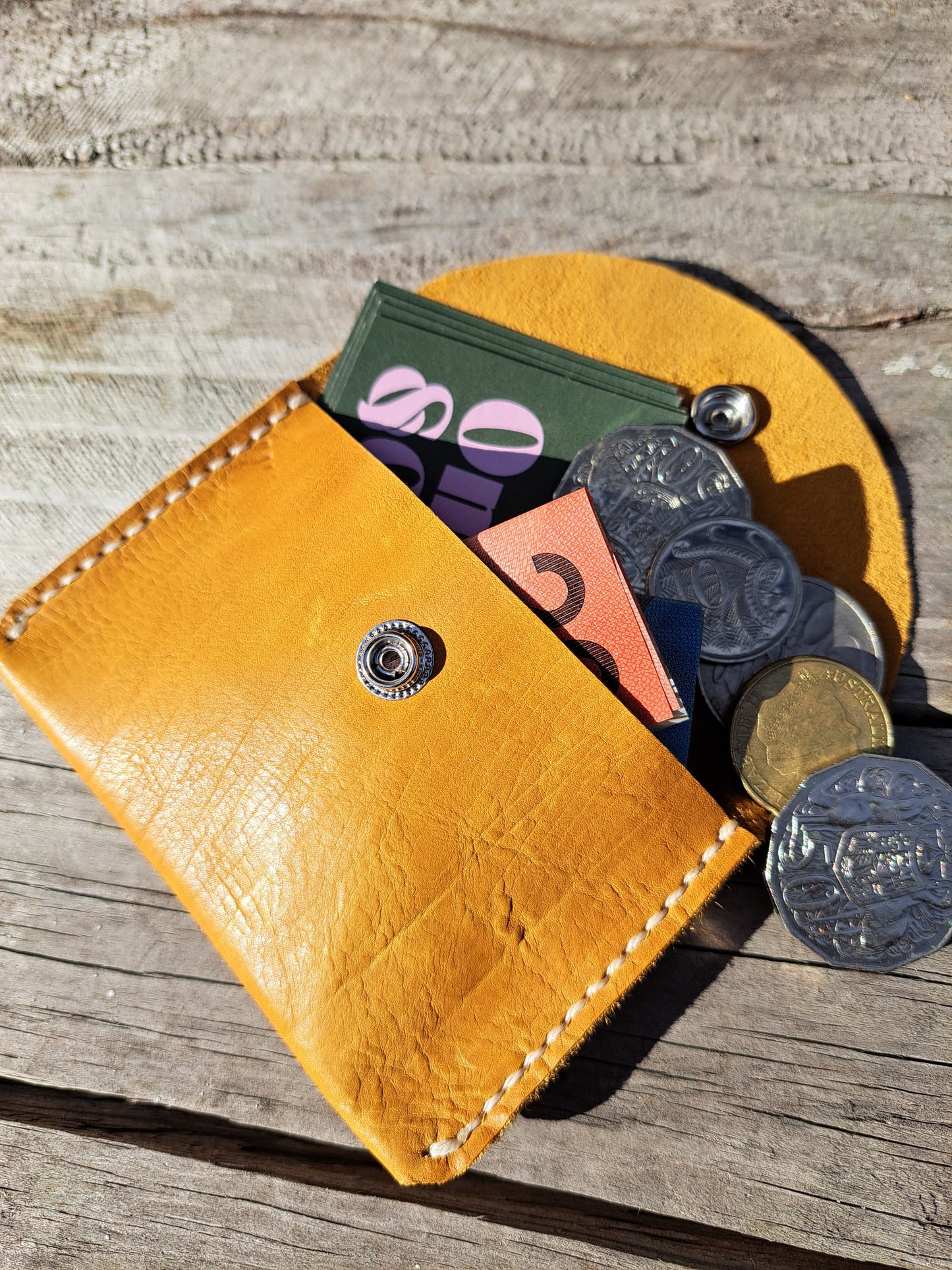 Handstitched Coin & Card Keeper