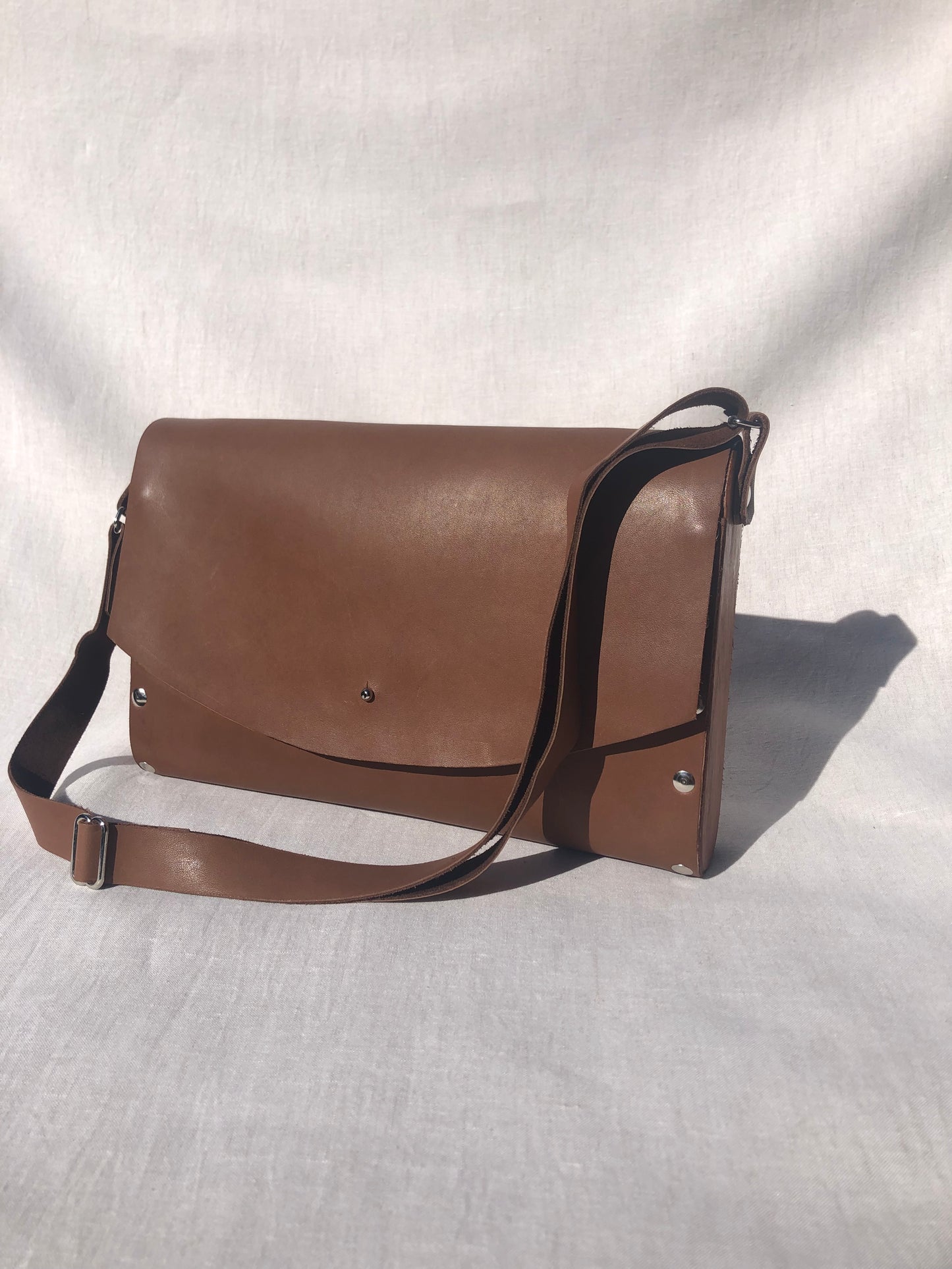 Leather and Repurposed Timber bag